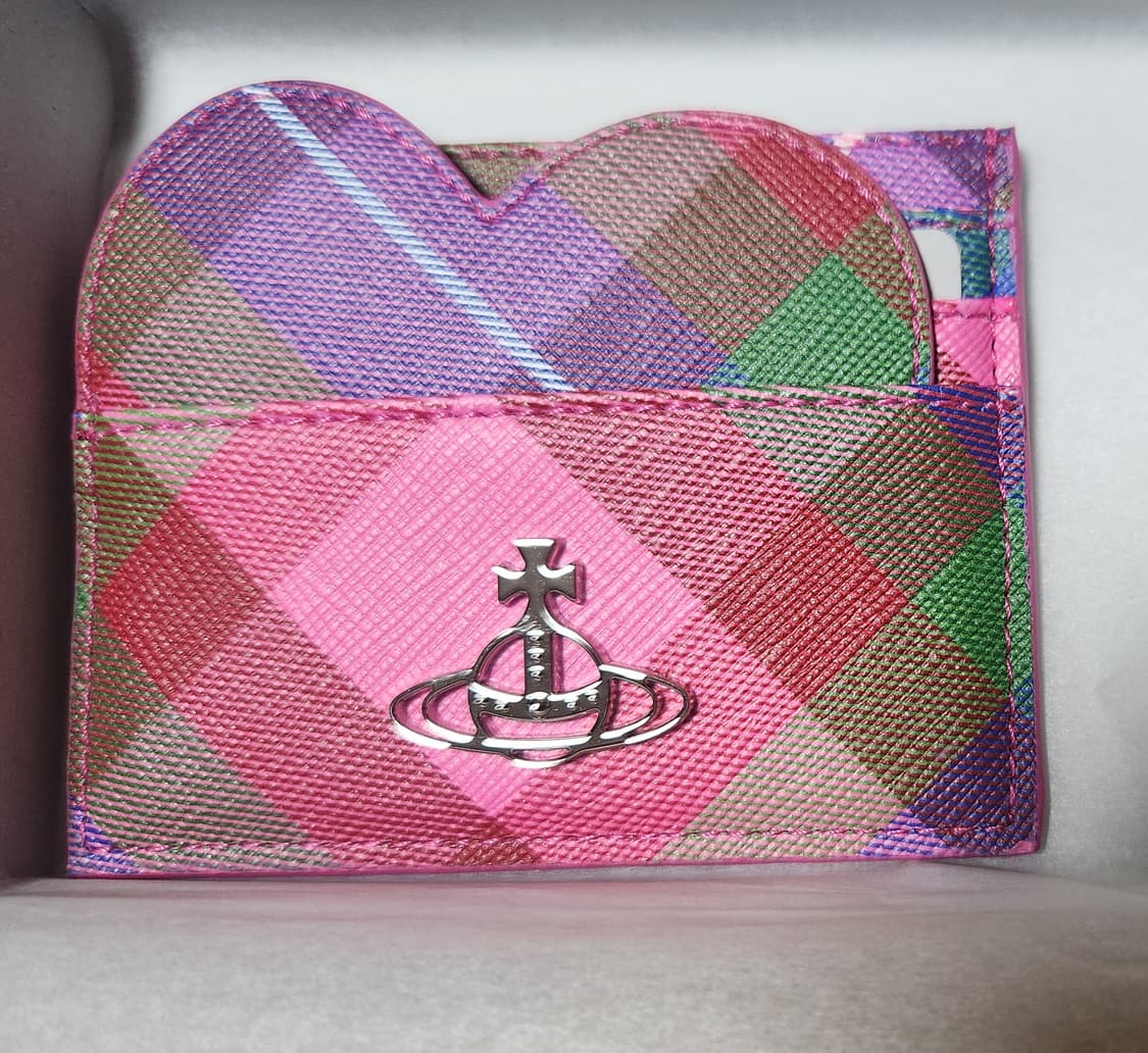 비비안웨스트우드 캔디 체크 하트 카드지갑 상품이미지1