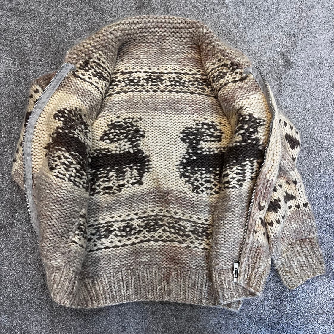 캐나다 베이지핑크 코위찬 헤비울 가디건L 상품이미지4