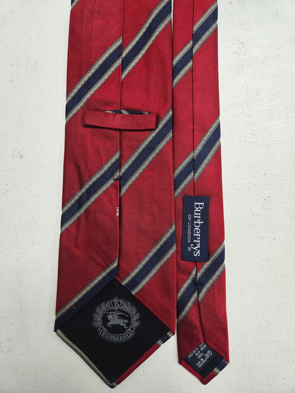 버버리 레드 스트라이프 실크 넥타이 상품이미지2