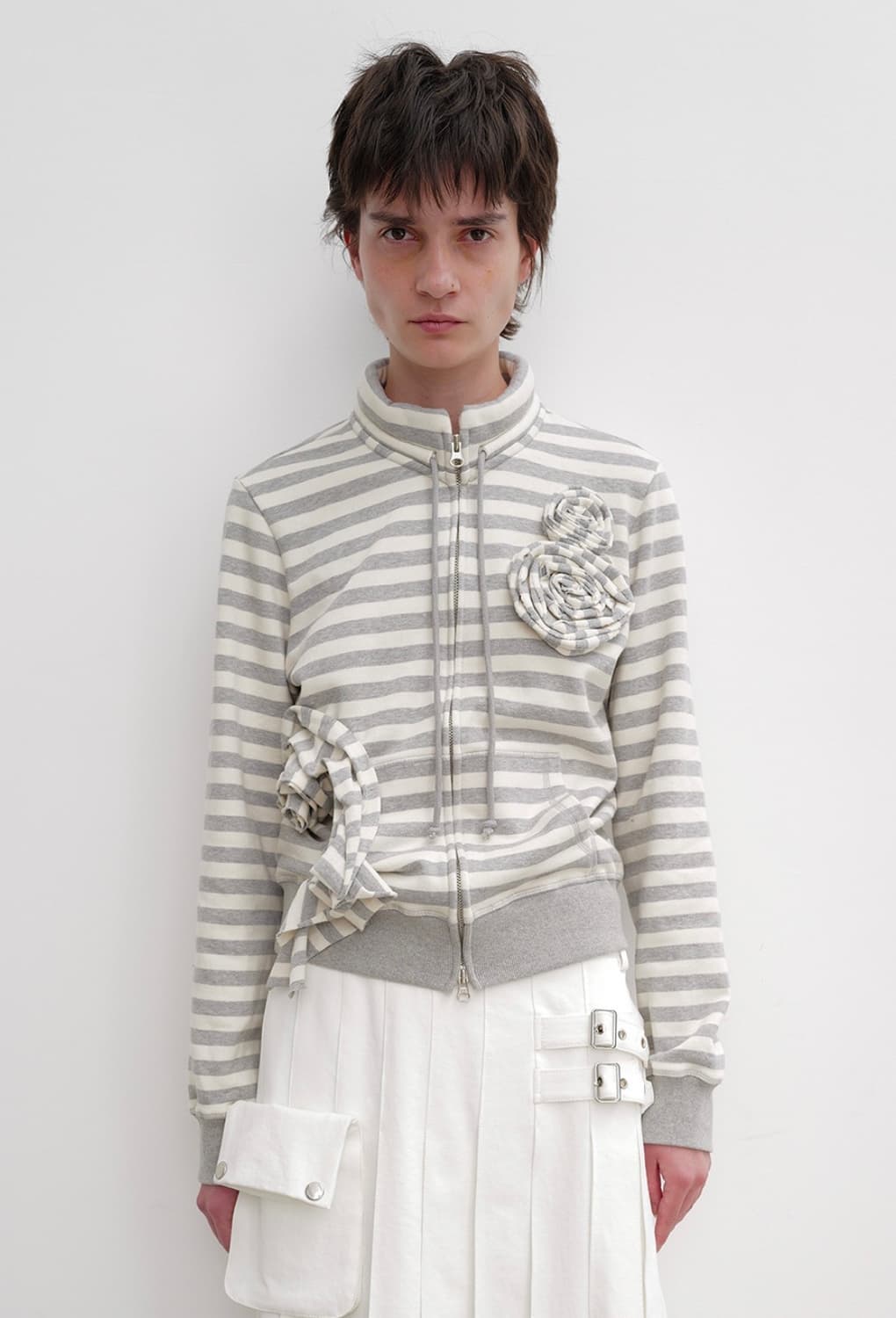 오픈와이와이 아플리케 집업 Gray 상품이미지1