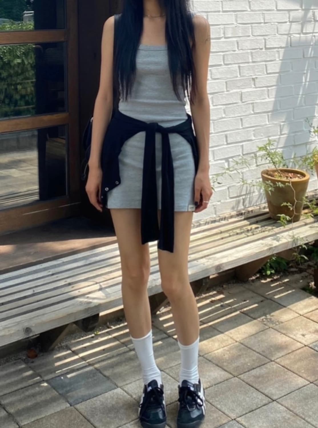 글로니) 민소매 원피스 (그레이F) 상품이미지3