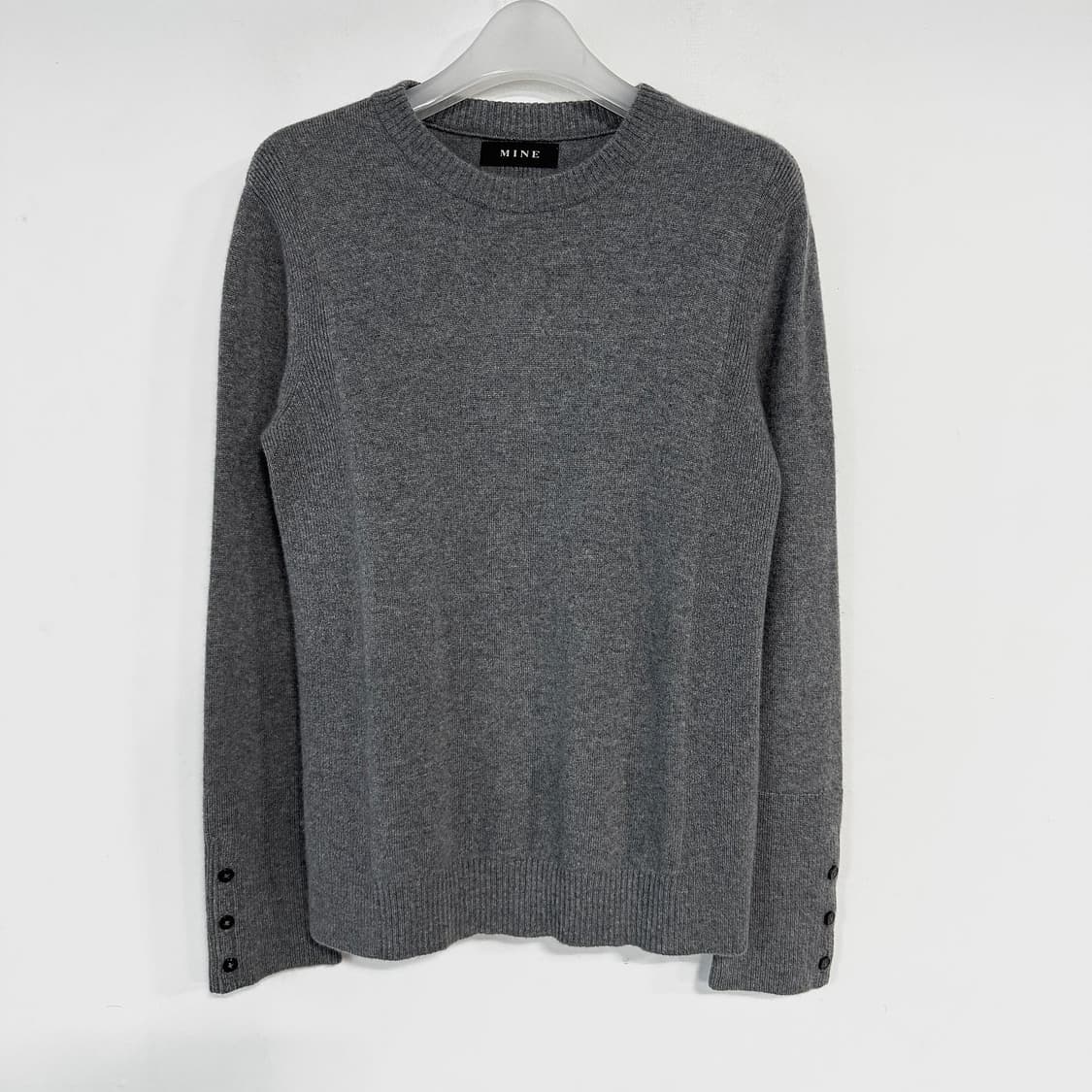 마인 커프스 버튼 캐시미어 니트 탑 (GREY) 상품이미지1