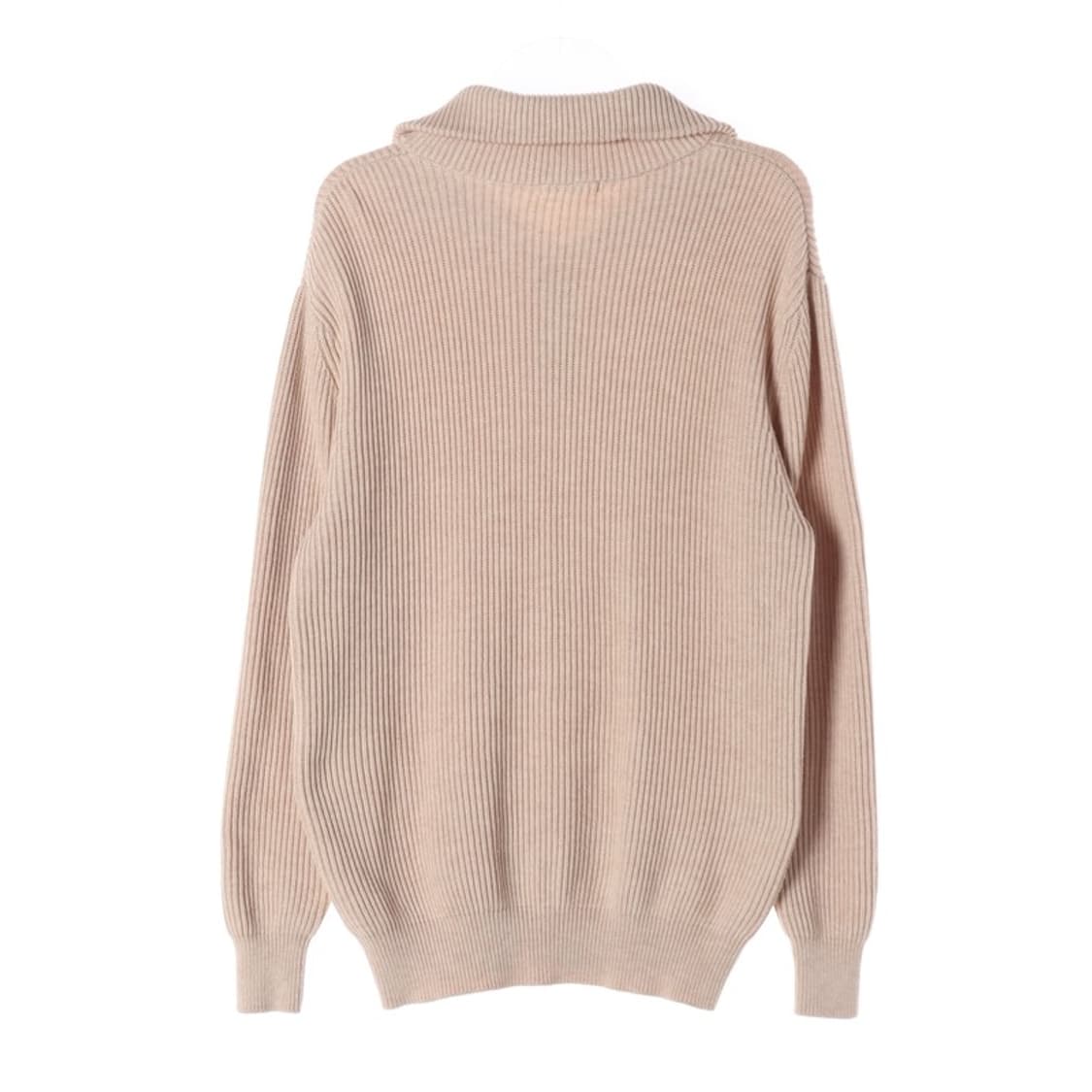 ZARA 베이지 하프 집업 골지 니트 스웨터 XL 상품이미지2