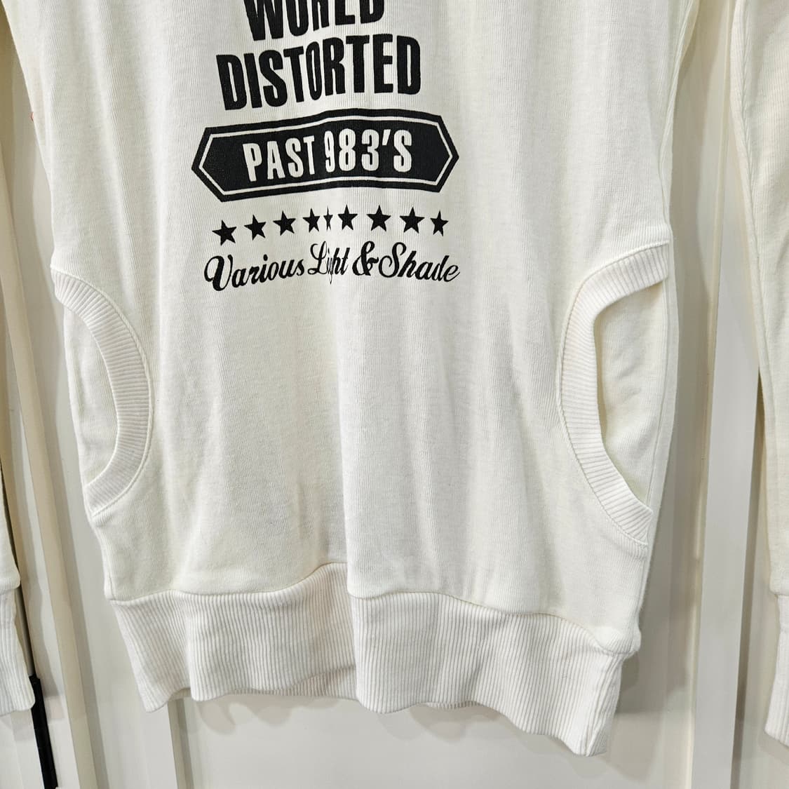 화이트 후드 롱티셔츠 프린팅 상품이미지4