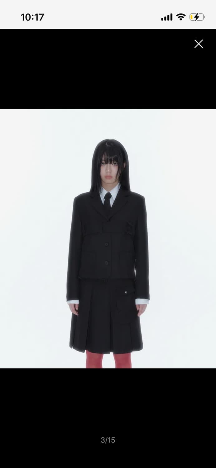 카시코 Ribbon Belted Preppy Jacket Black S 상품이미지2