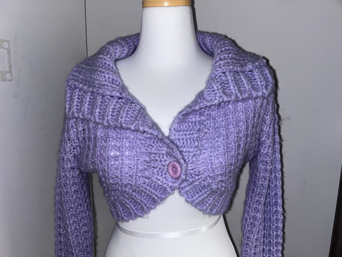 연보라 니트 가디건 상품이미지1