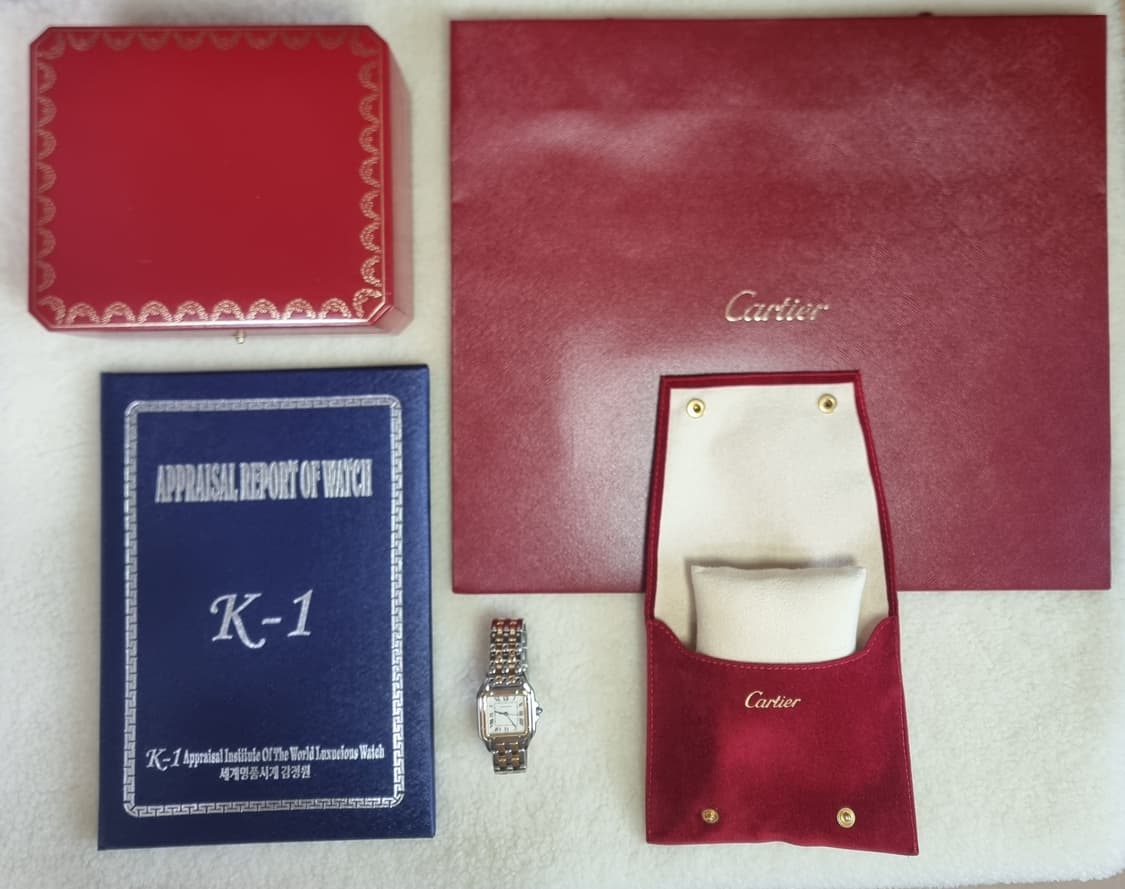 까르띠에 팬더 18K 두줄 콤비 M 쿼츠 남녀공용 시계  상품이미지10