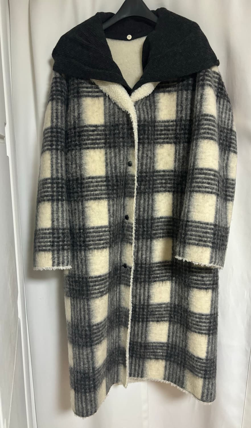 나이스클랍 NICE CLAUP 체크 롱 코트 상품이미지2