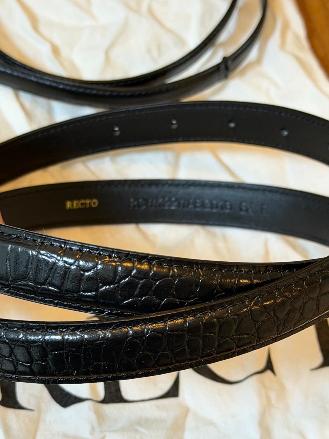 렉토 RECTO 가죽 벨트 블랙 2개 세트 상품이미지2