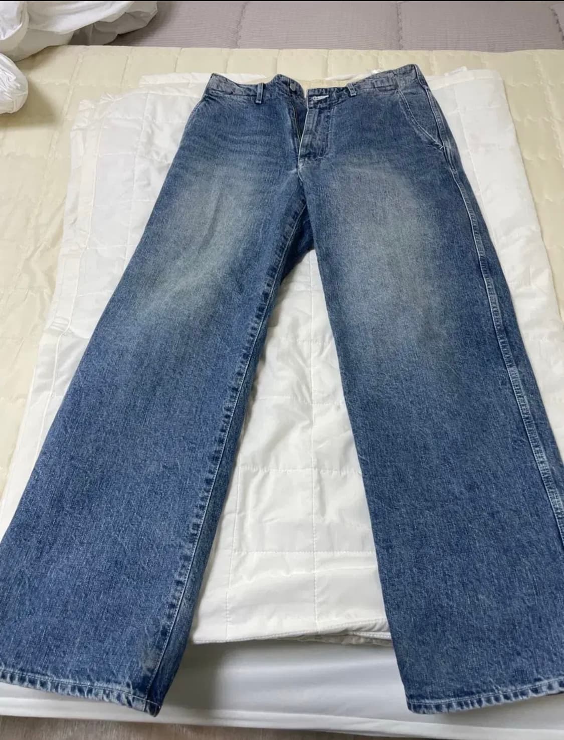 포터리 원워시드 와이드 데님 미드블루 2사이즈   상품이미지2