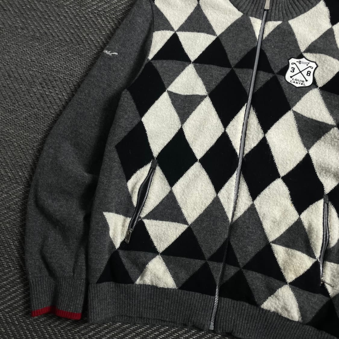 루이 까스텔 아가일 체크 패턴 니트 집업 y 4202 상품이미지4
