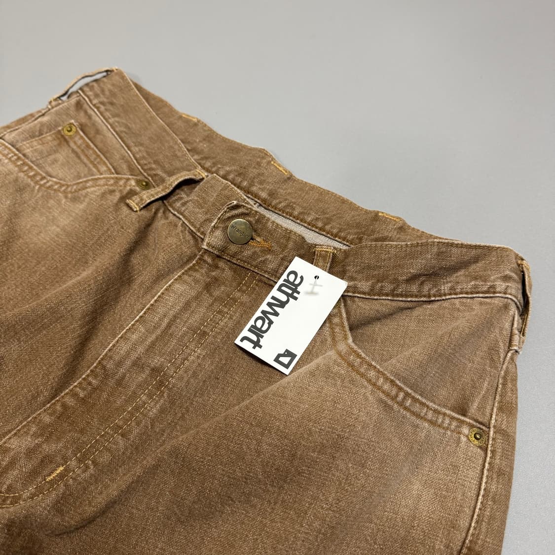 랭글러(wrangler) 344 베이지 워시드 스트레이트 데님 팬츠 상품이미지3