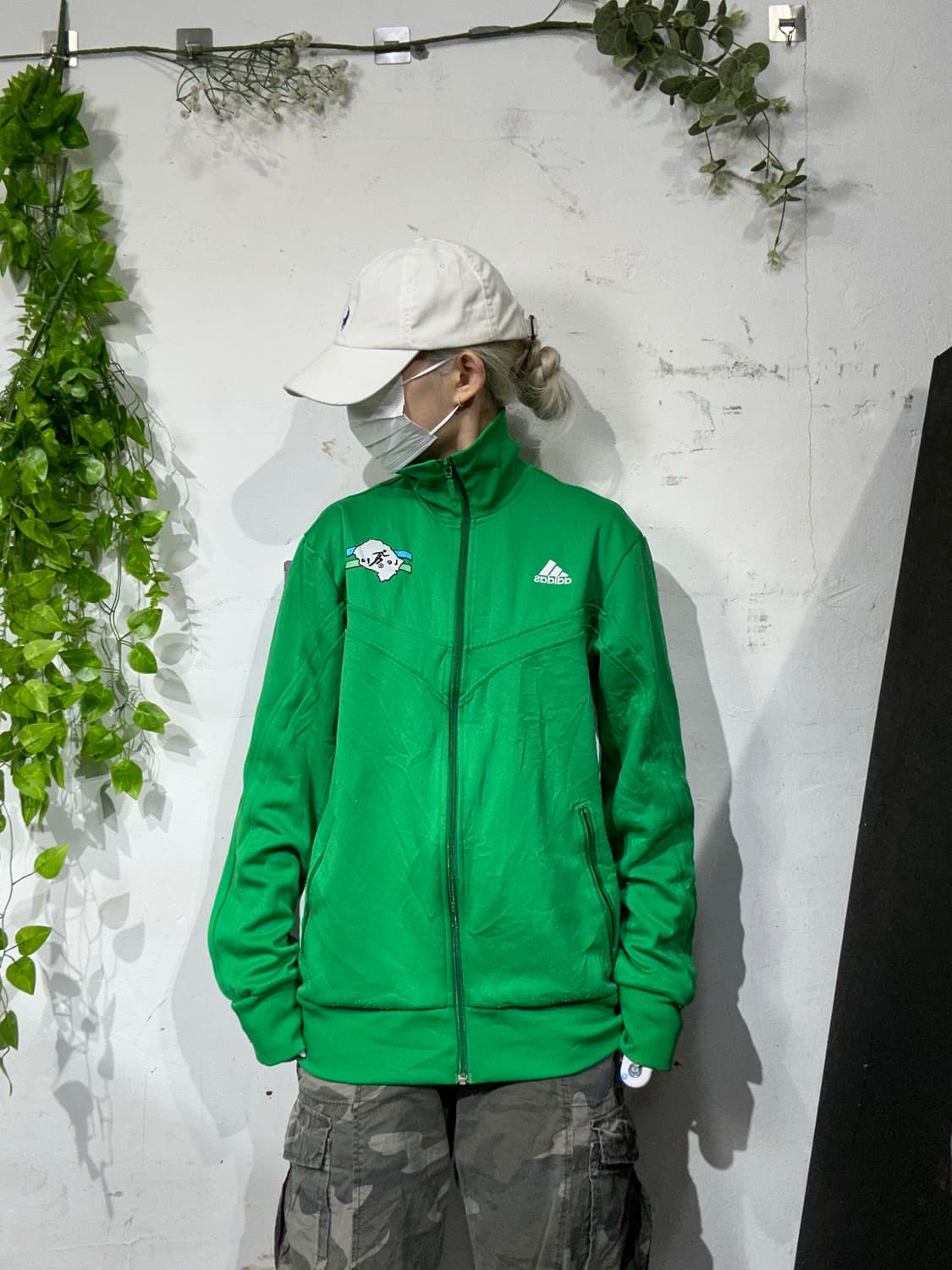 아디다스 그린 빅 로고 오버핏 트랙탑 져지 L 상품이미지2
