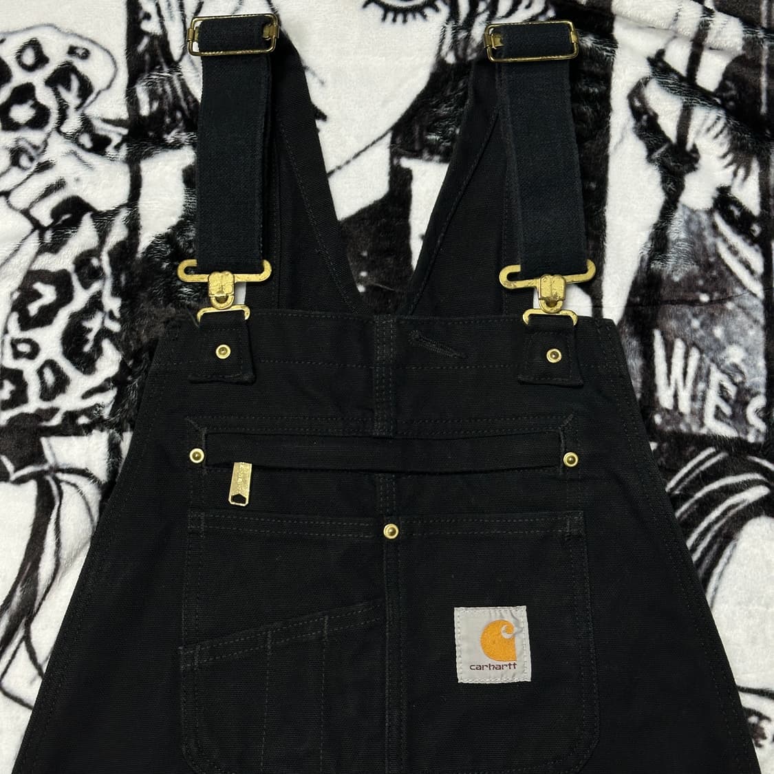 칼하트 블랙 오버롤 멜빵 상품이미지4