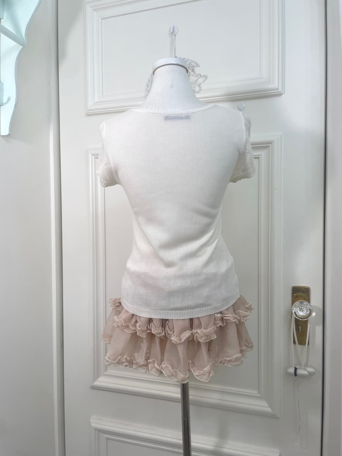 ivory cubic point summer knit top 상품이미지3