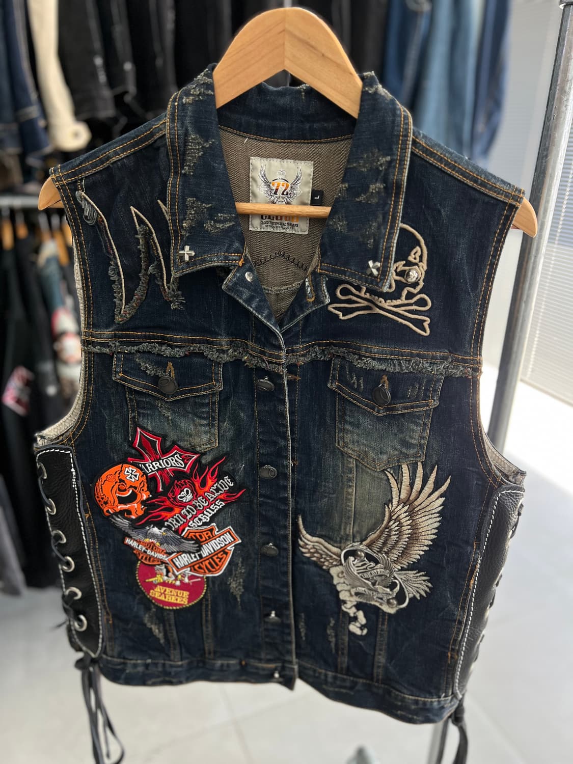 빈티지 워싱 커스텀 조끼  상품이미지5