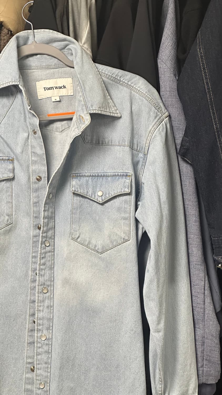 토니웩 웨스턴 데님 셔츠 연청 xl 상품이미지5