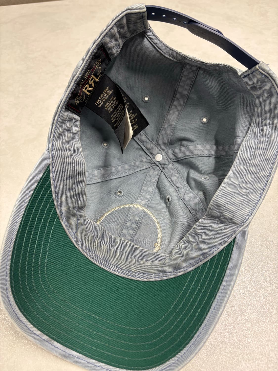 더블알엘 RRL 윙로고  가먼트 다잉 트윌 볼캡 블루 상품이미지2