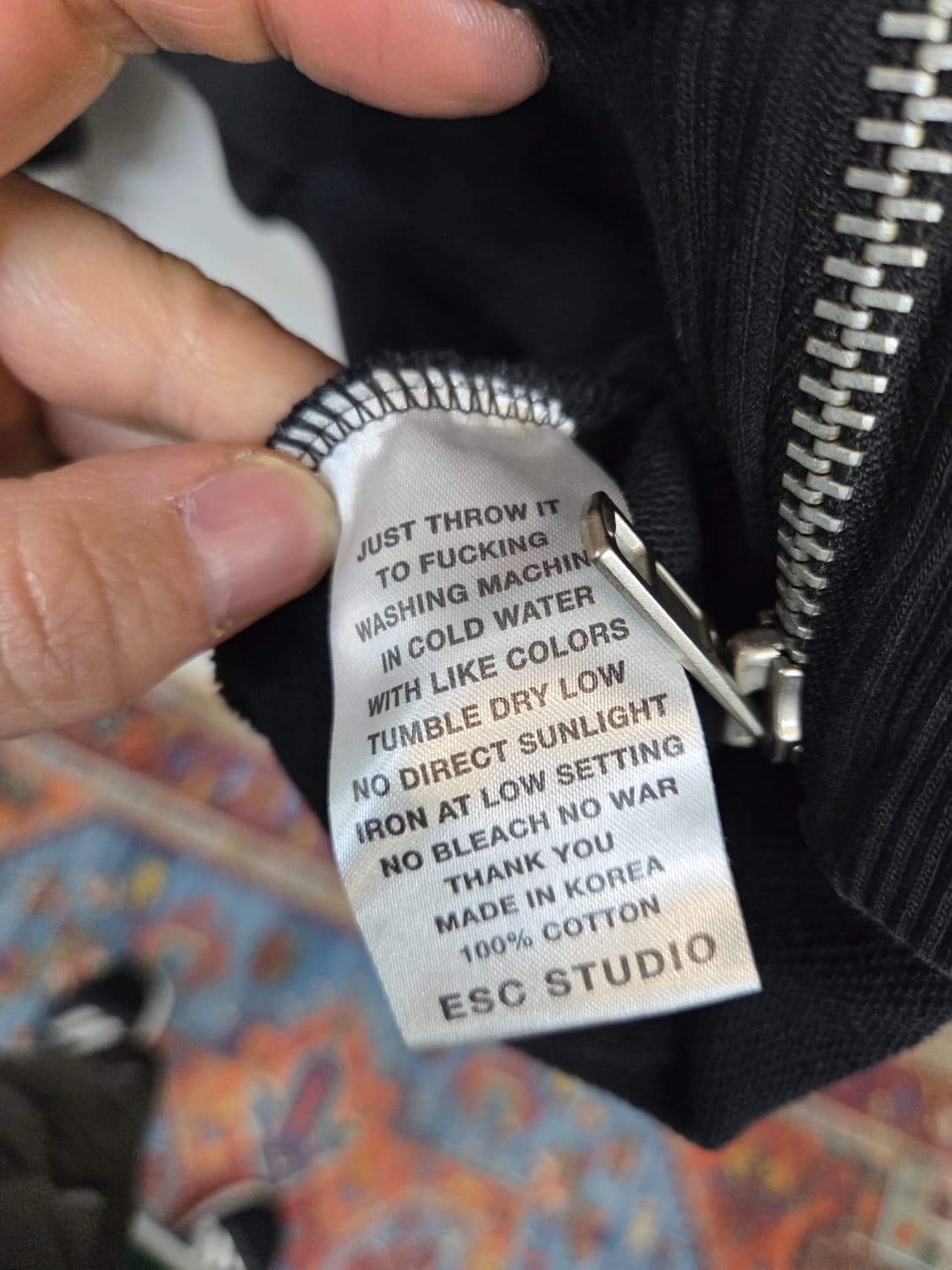 Esc 스튜디오 지퍼디테일 가오리핏 맨투맨 프리 상품이미지4