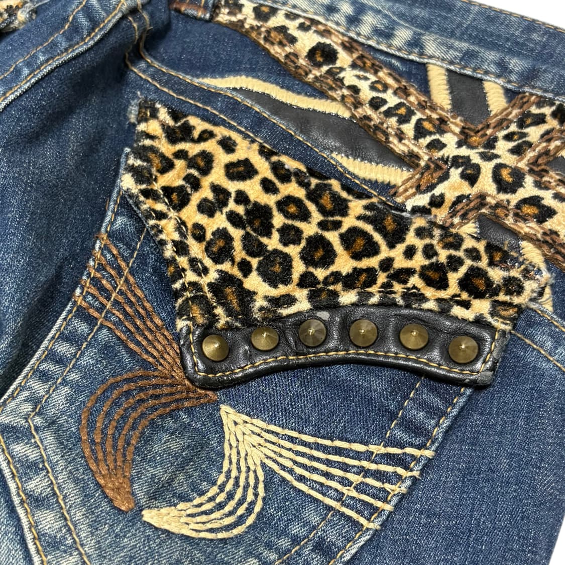 Red pepper leopard low rise jeans 상품이미지7