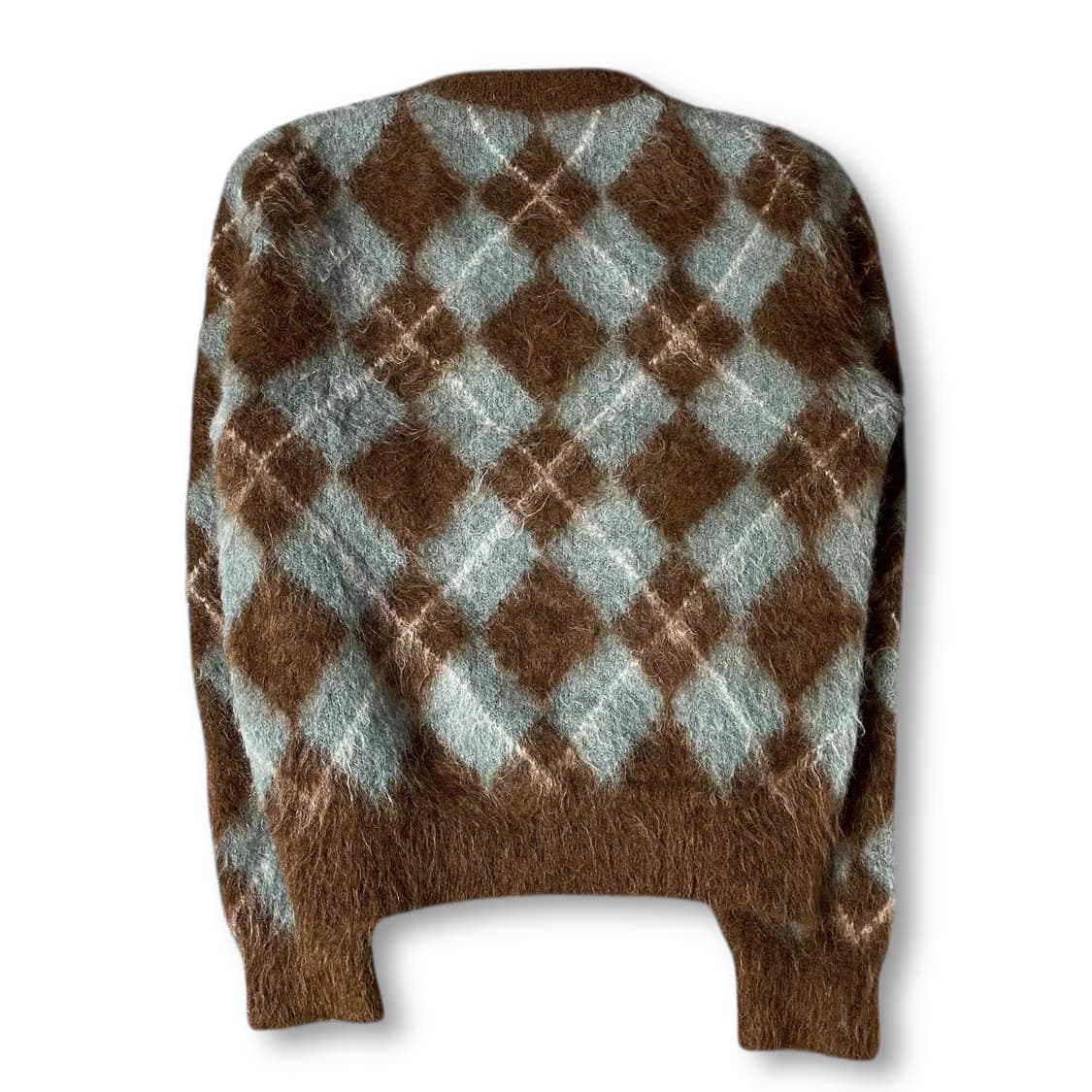 아미 브라운 블루 아가일 패턴 긴팔 니트 상품이미지2