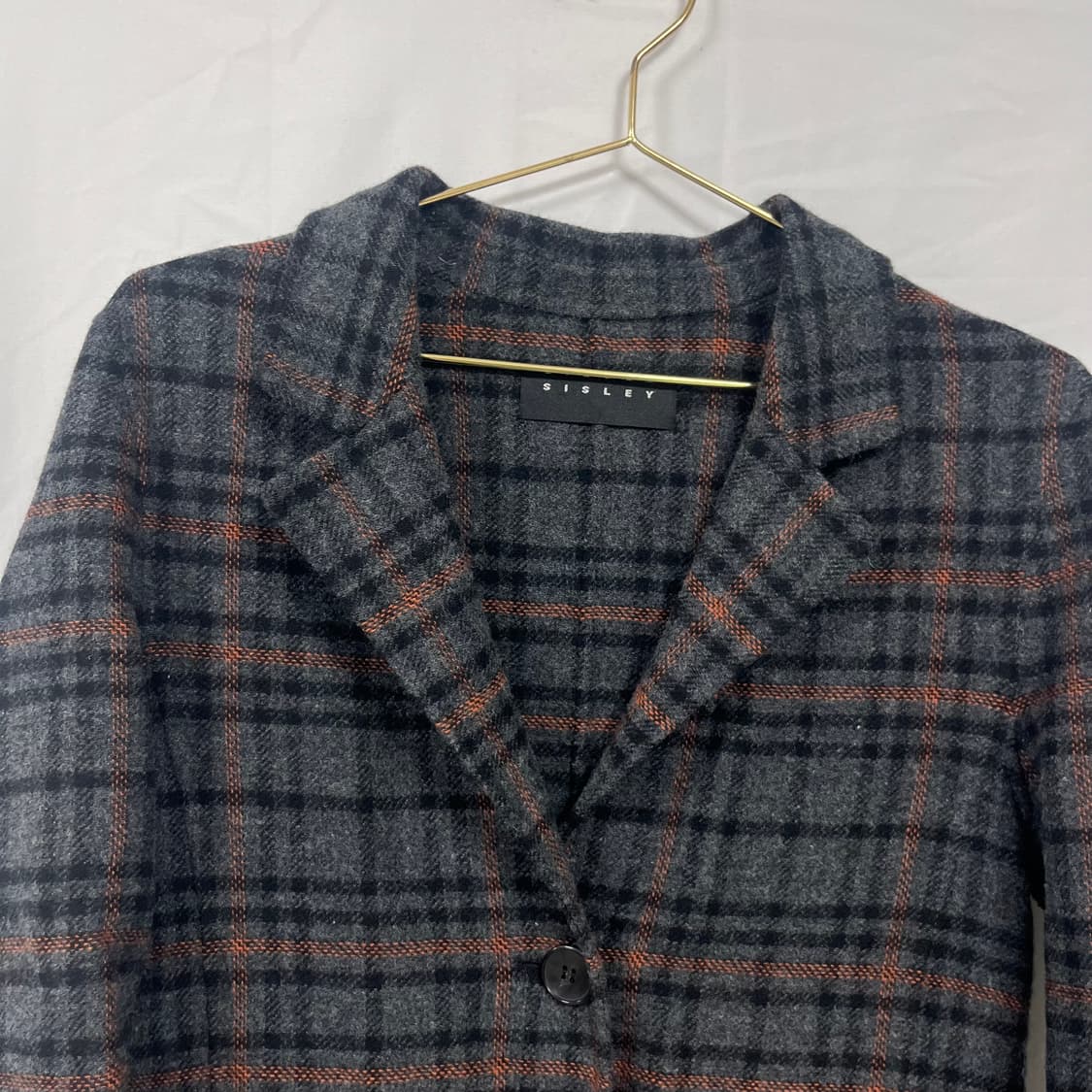 시슬리(SISLEY) 체크 울 코트 상품이미지3