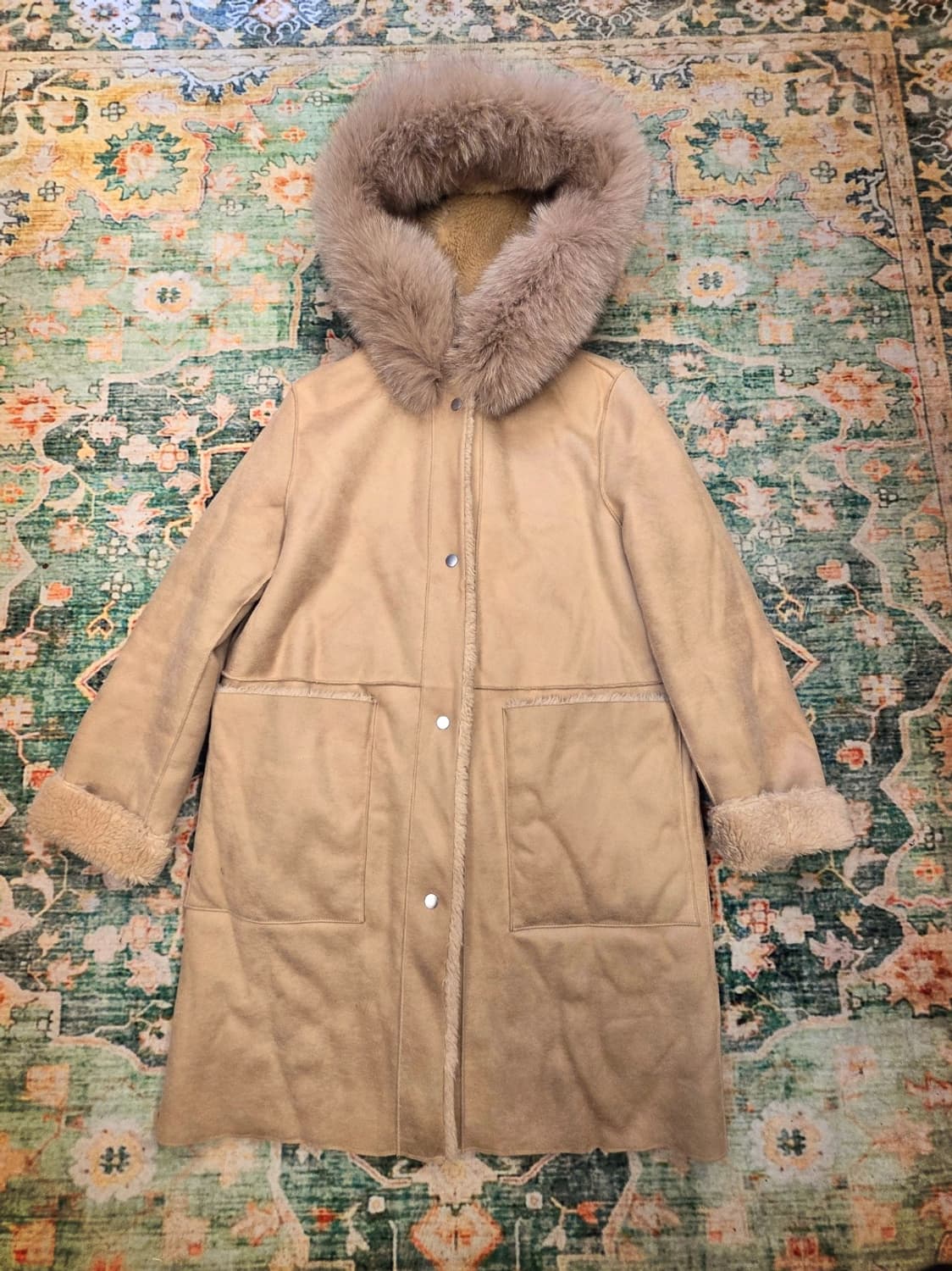 빈티지 양모폭스퍼후드 무스탕 상품이미지1