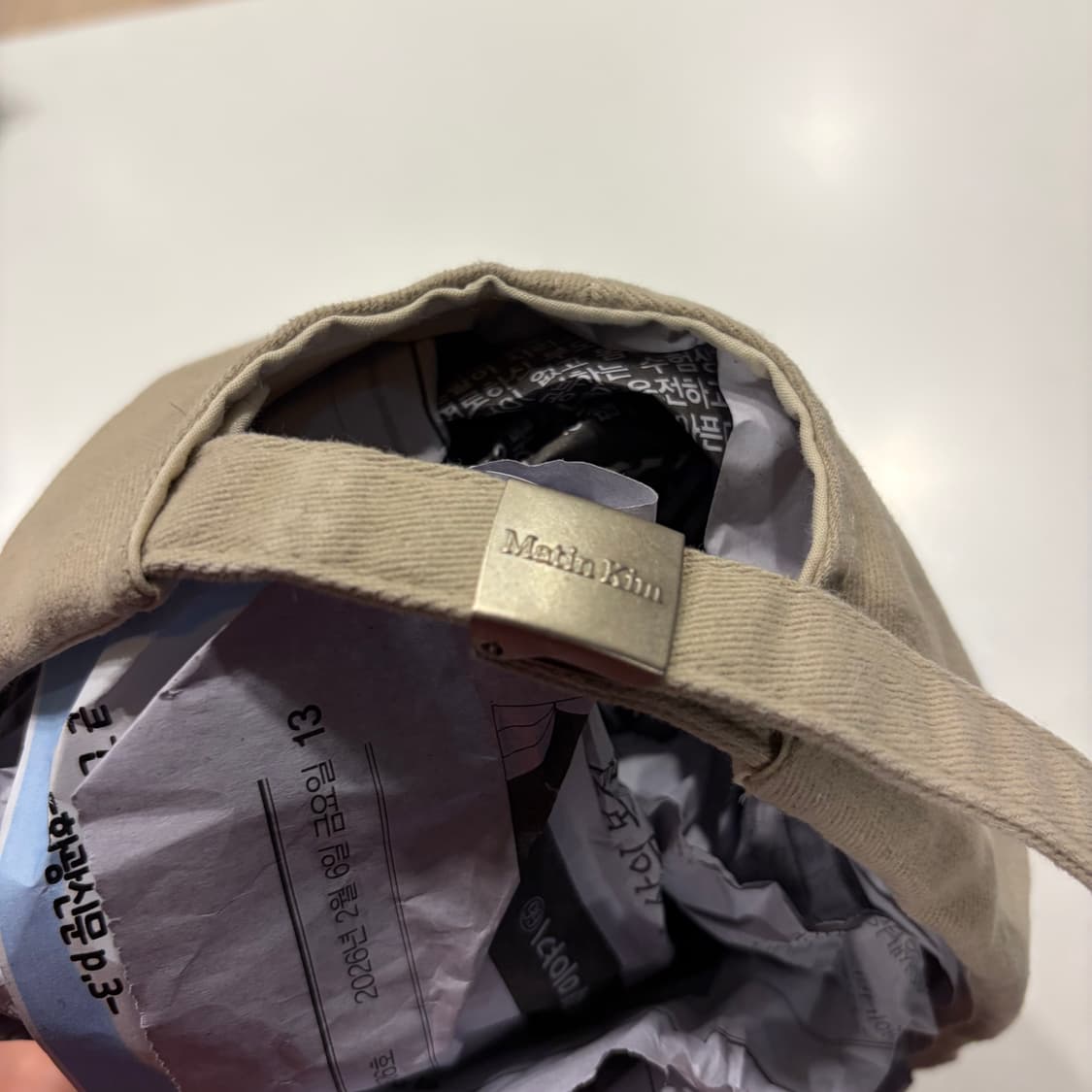 마뗑킴 베이지 M 자수 볼캡 모자 상품이미지3