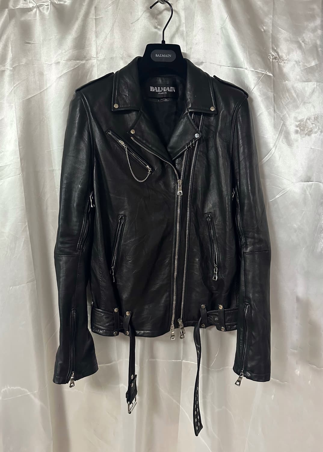 발망 SS11 레더 바이커 자켓 블랙 상품이미지1