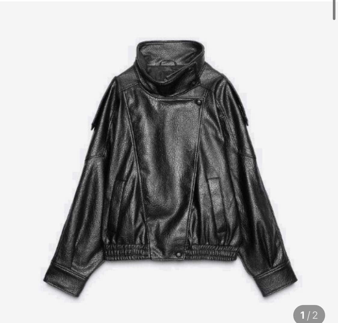 자라 zara 하이넥 레더자켓 상품이미지1