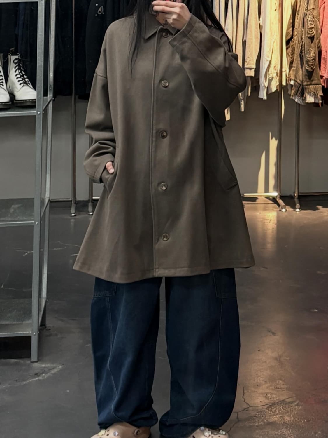 프릭스스토어 폴리 스테인 칼라 코트 A3650 상품이미지1