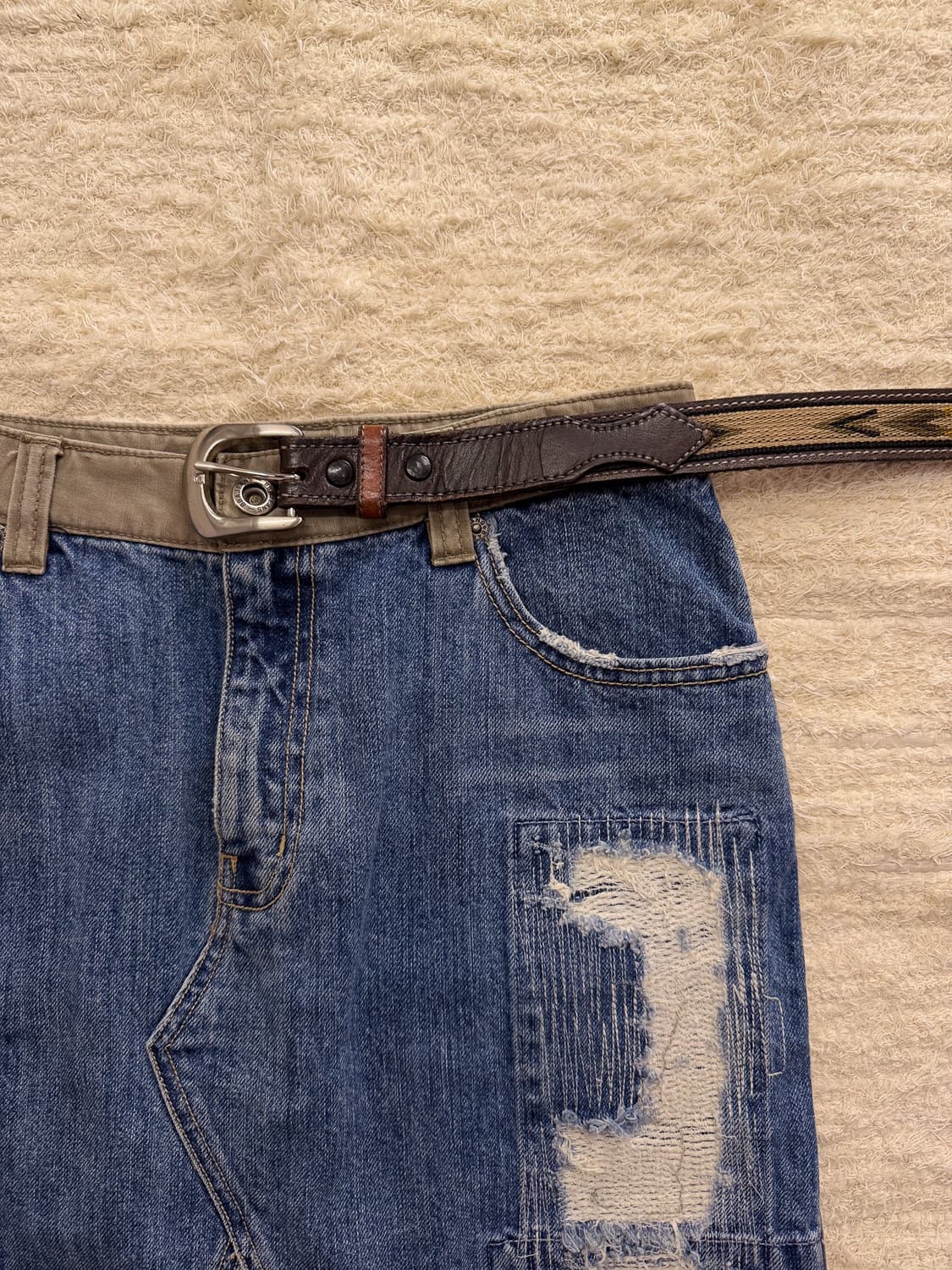 Back Pocket Washed Denim Skirt 0106 상품이미지3