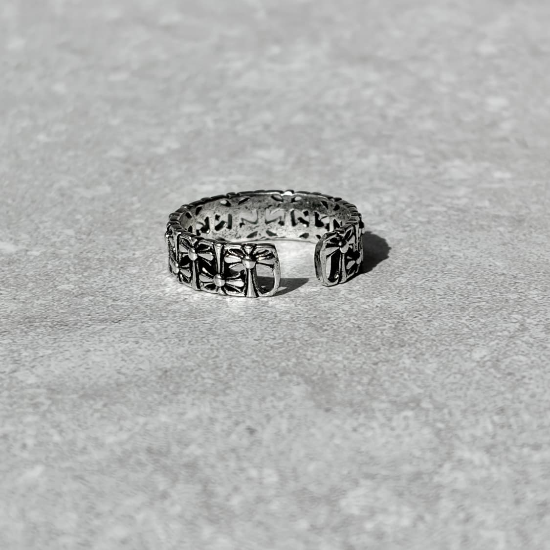 Oribell 크롬 크래쉬 크로스 925실버 오픈링 반지 상품이미지4