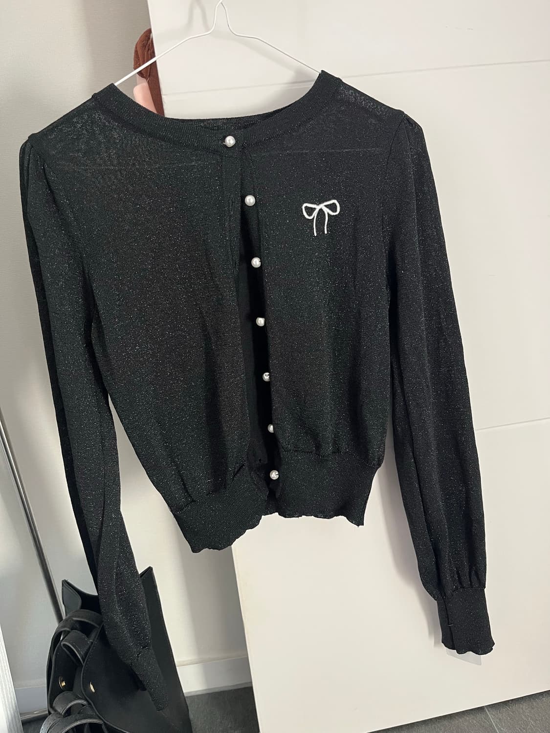 리본 펄 가디건 상품이미지1