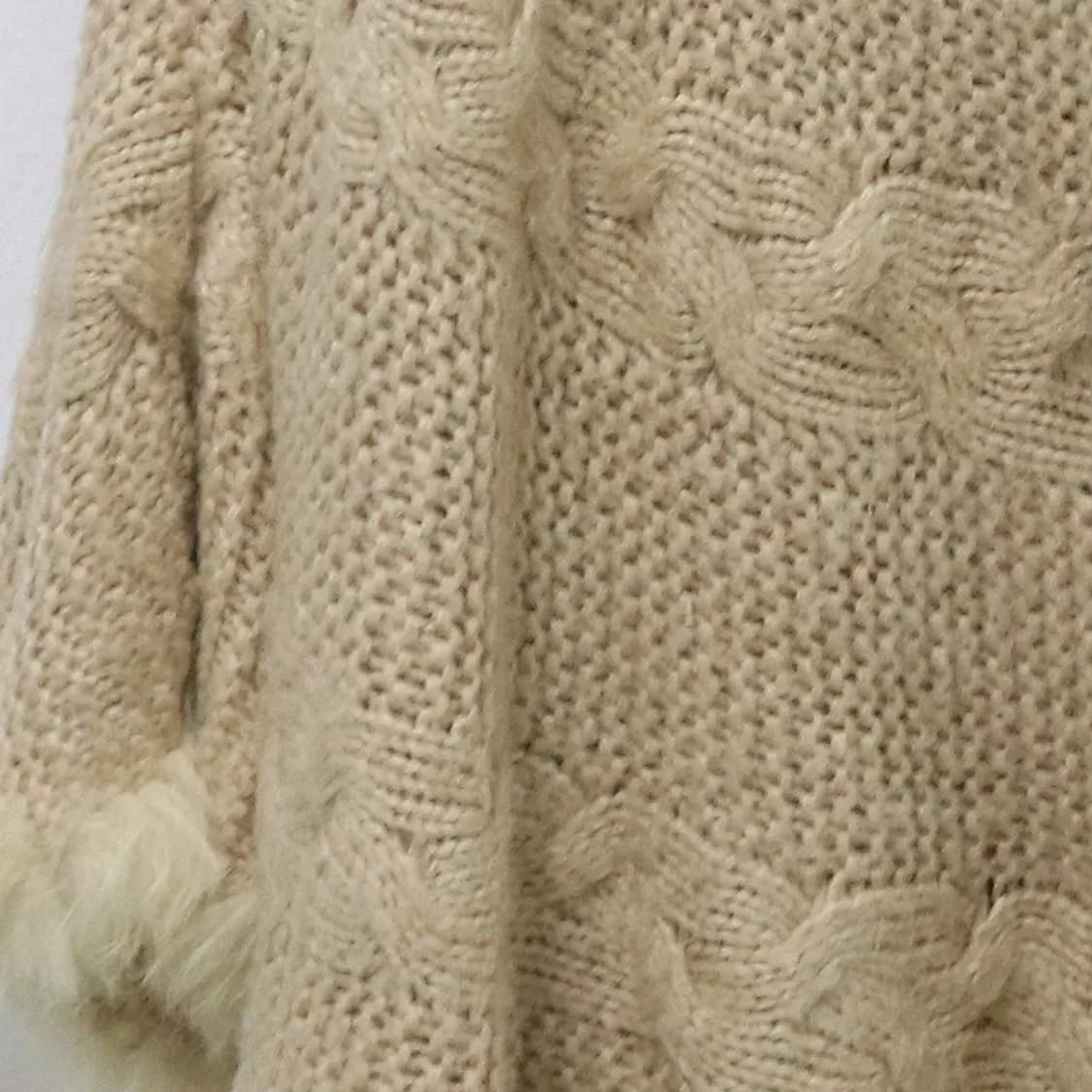 DOSCH 퍼 배색 울 니트 케이프 62693 상품이미지6