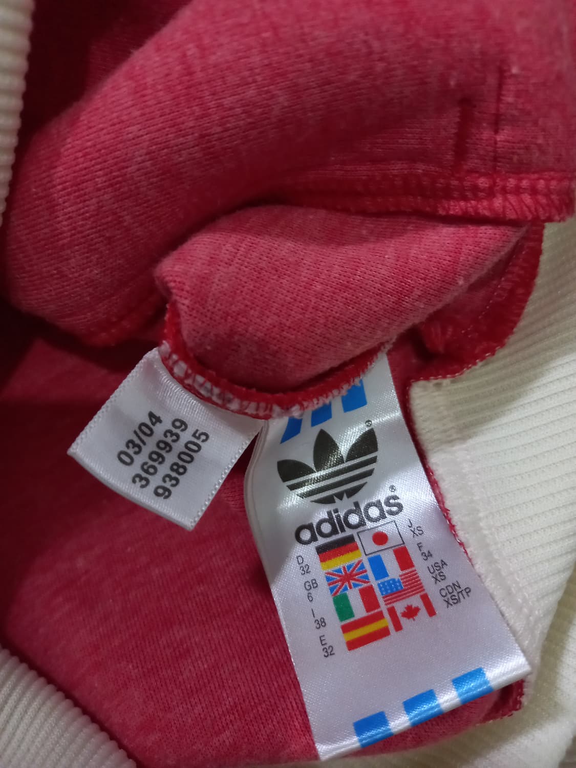 아디다스 캐나다 빨흰 트랙탑 저지 져지집업 85/XS 상품이미지5