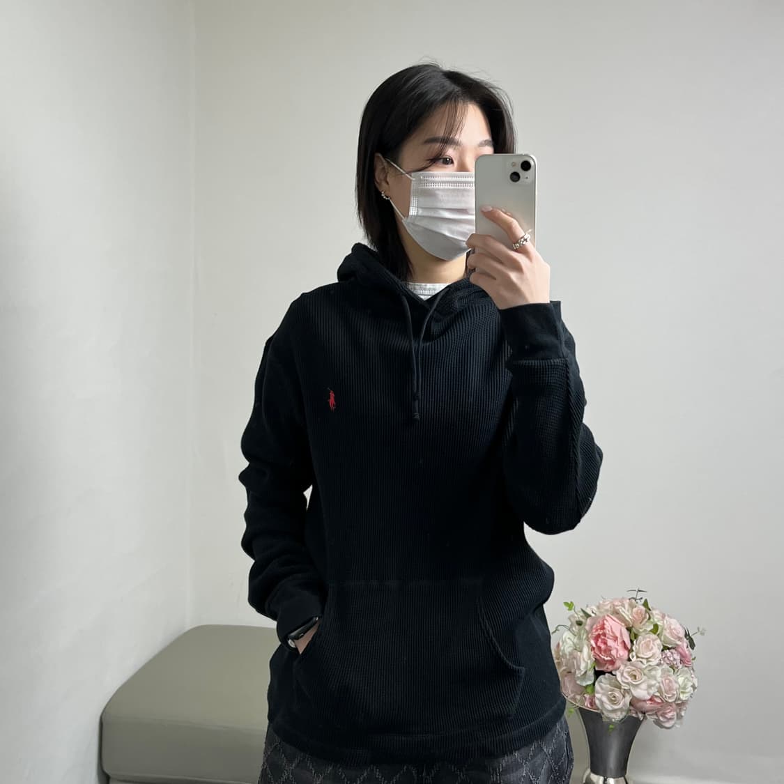 폴로 외플 니트 후드 (남녀공용 상품이미지2