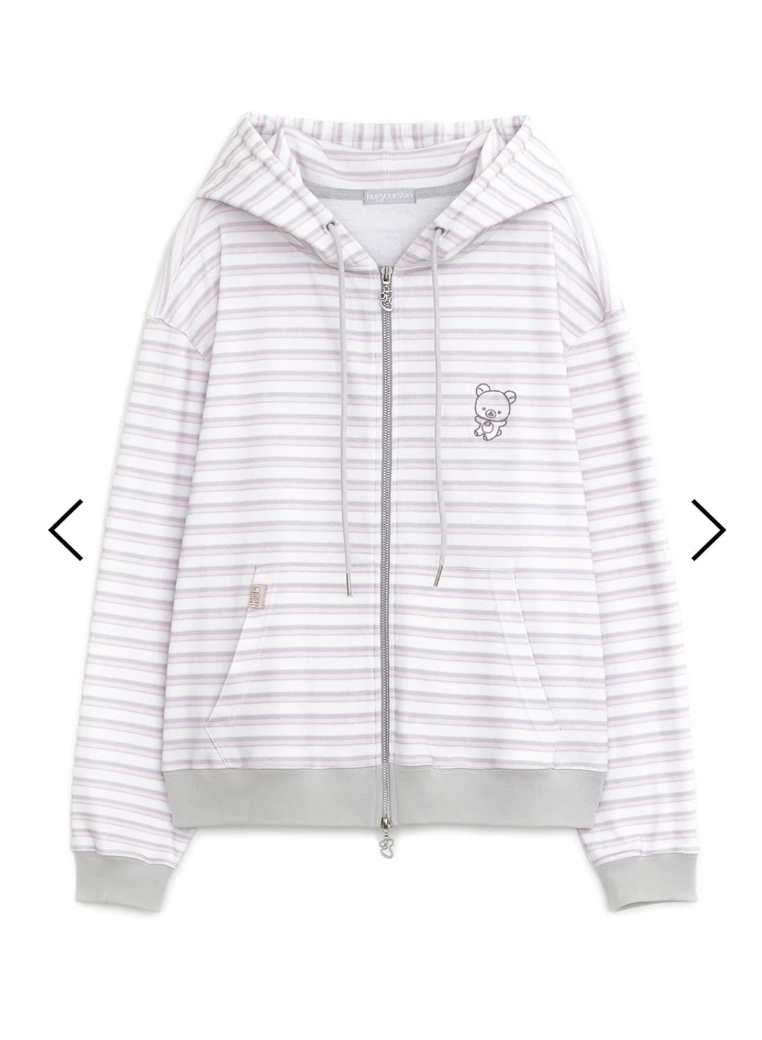 허그유어스킨 코리락쿠마 스트라이프 후드집업 상품이미지1