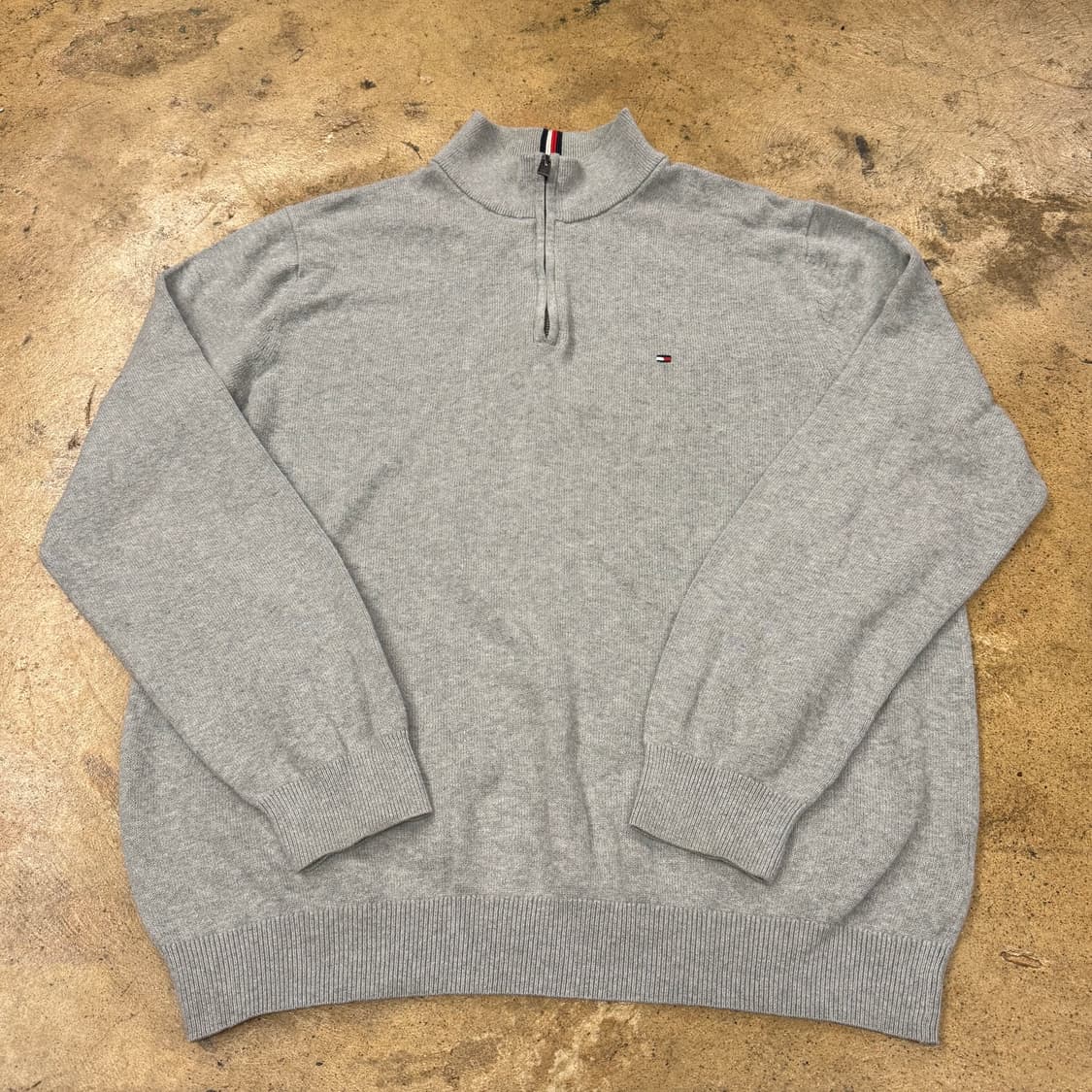 [정품/XL] 타미힐피거 하프집업 니트 그레이 b18 상품이미지2