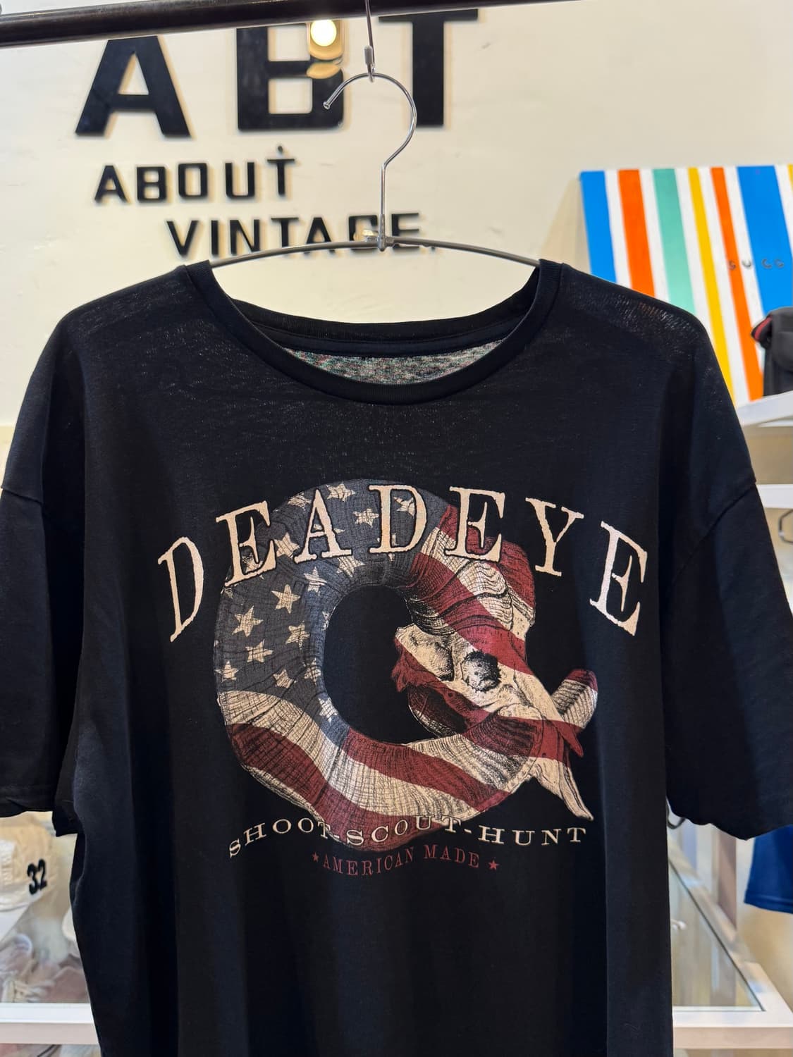 made in USA Deadeye Patriot 반팔 티셔츠 블랙 L 상품이미지2