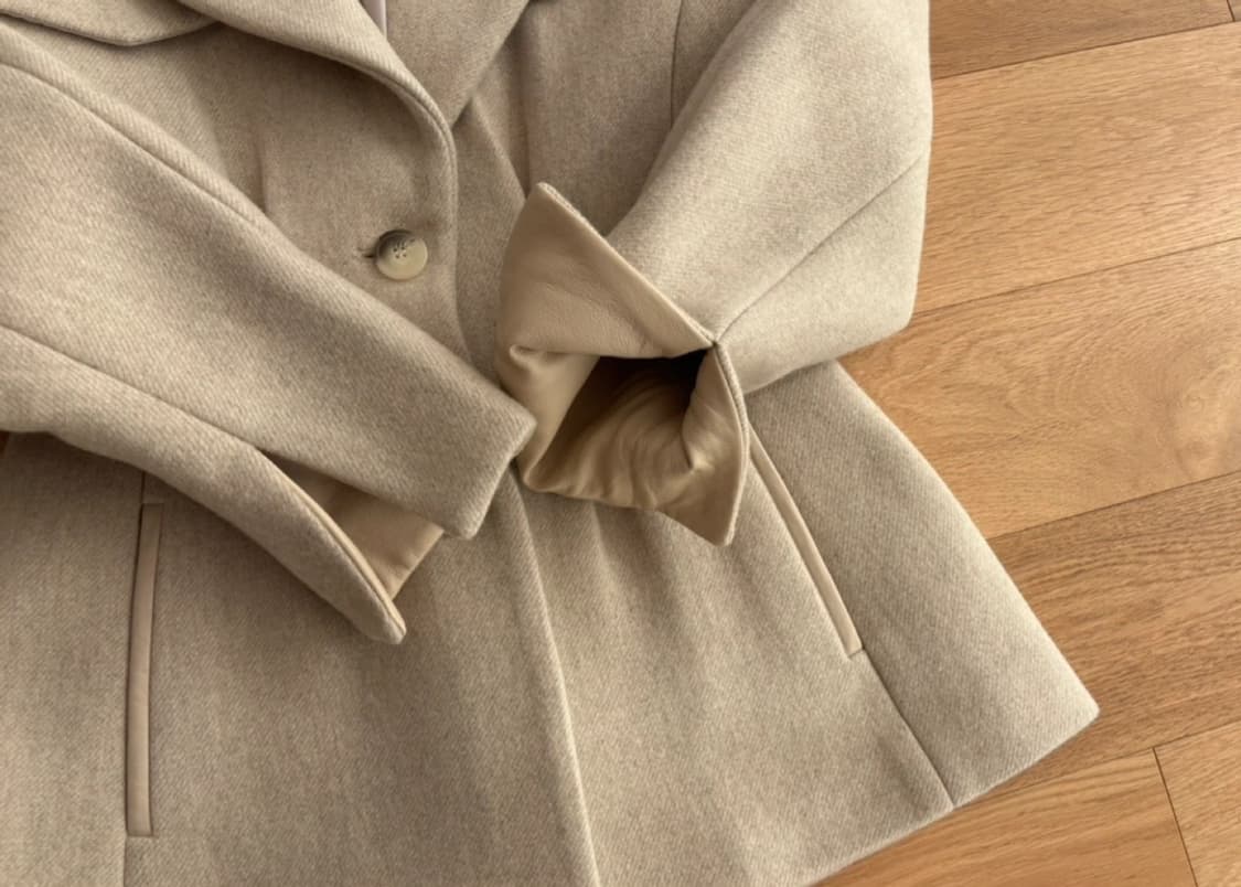 앤유 옥수코트 볼륨 소매 자켓 (오트밀) 상품이미지5