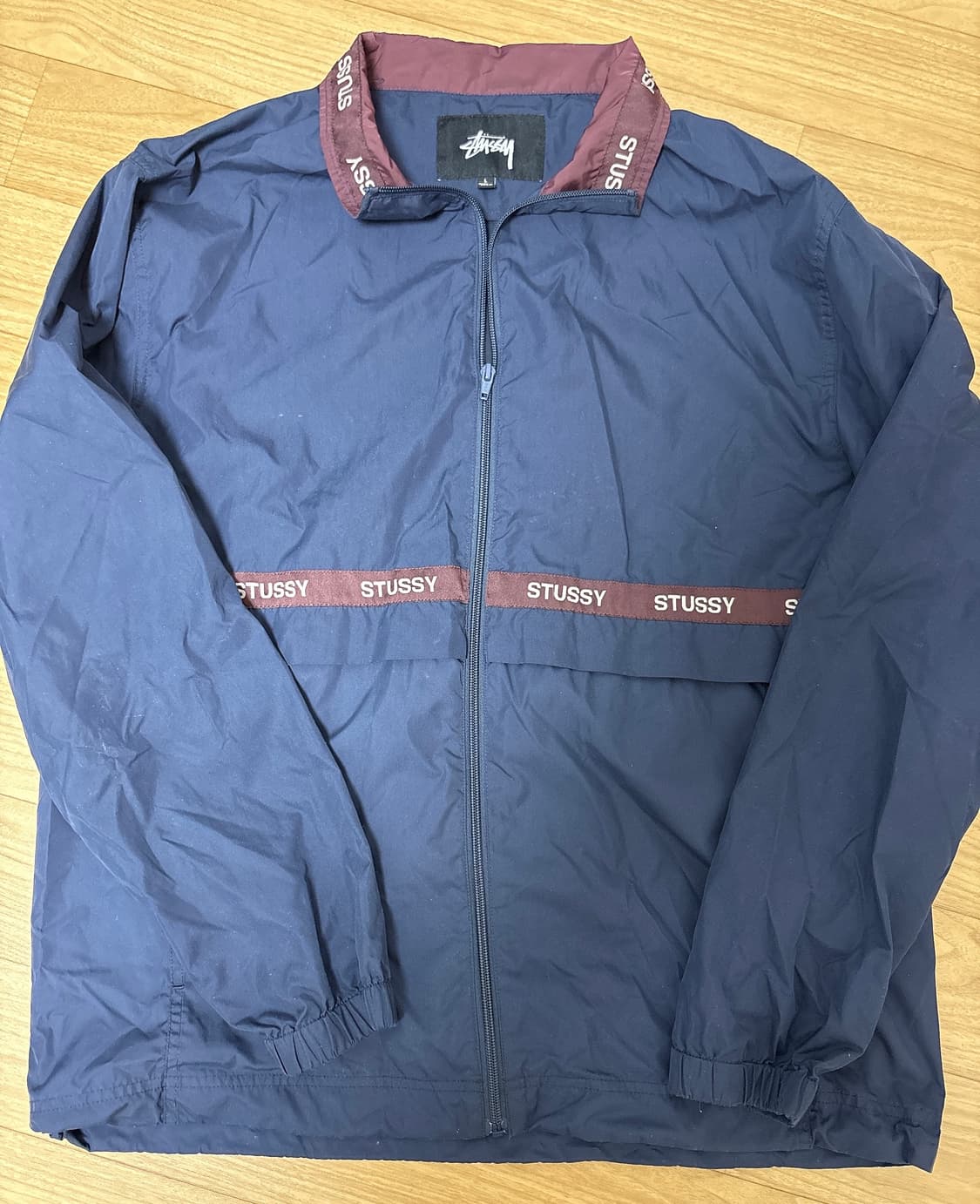 (L) stussy lewis 트랙 자켓 네이비/버건디 상품이미지1