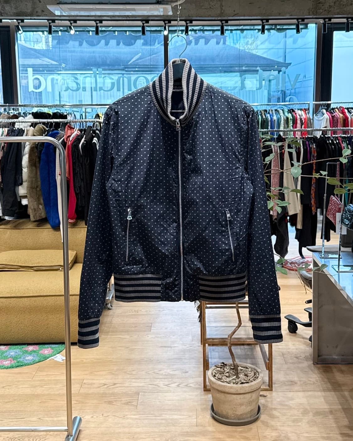 돌체앤가바나 네이비 도트패턴 블루종 자켓  상품이미지1