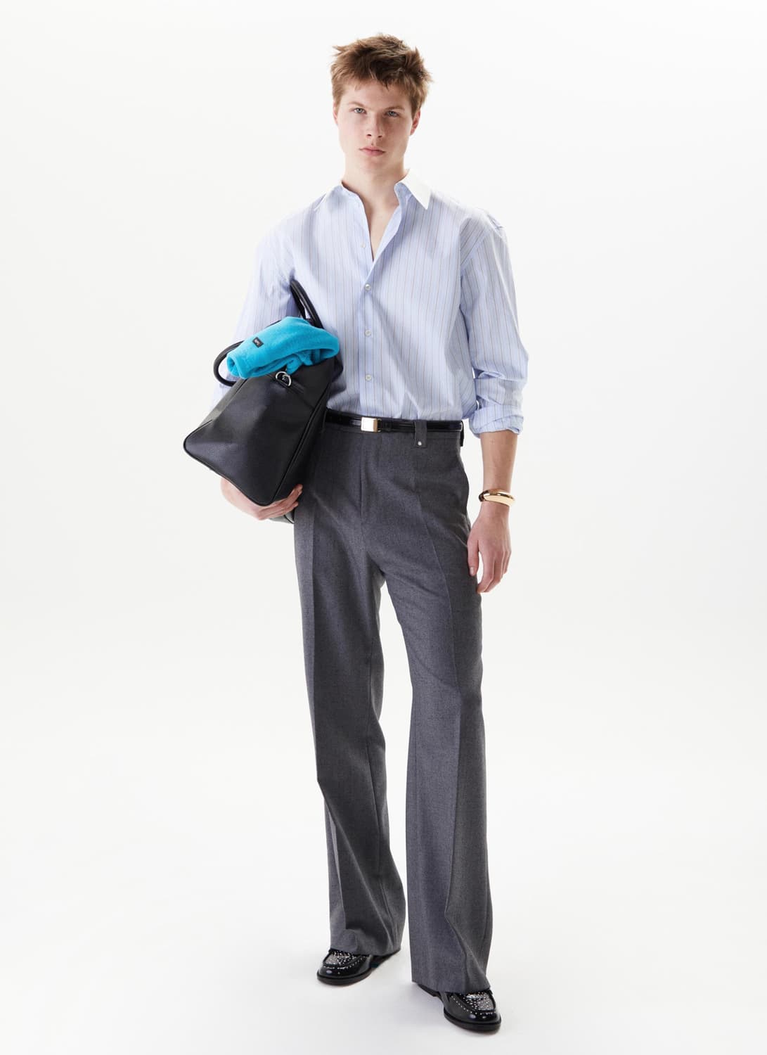 타일레 TAILLE 스트라이프 셔츠 1사이즈 블루 상품이미지2