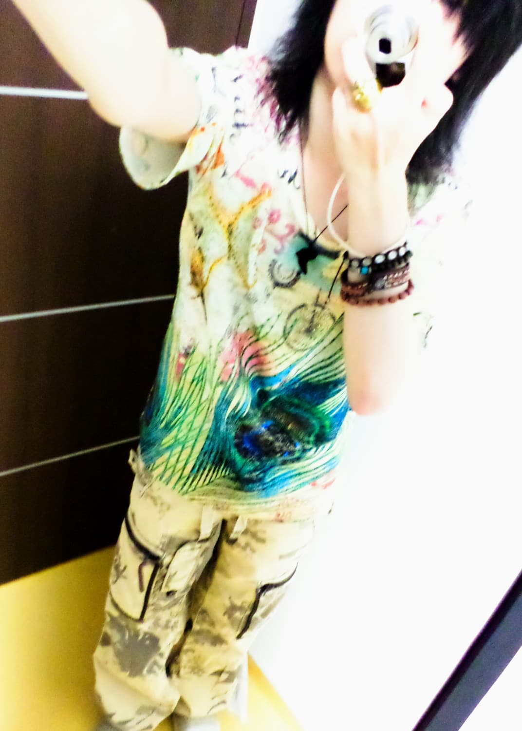 00s FORMICA Peacock Feather Glitter tee 상품이미지2