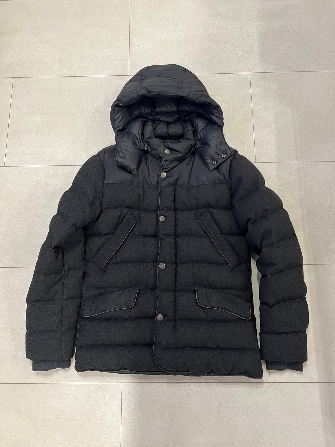 제냐 Zegna 블랙 울 패딩 M 상품이미지1