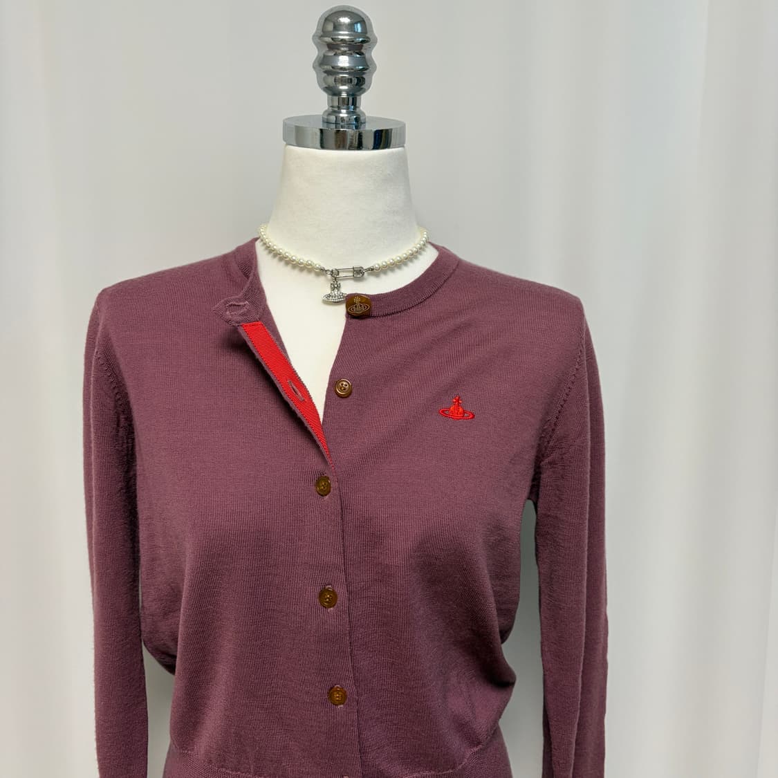 비비안웨스트우드 레드라벨 핑크 울 가디건 상품이미지5