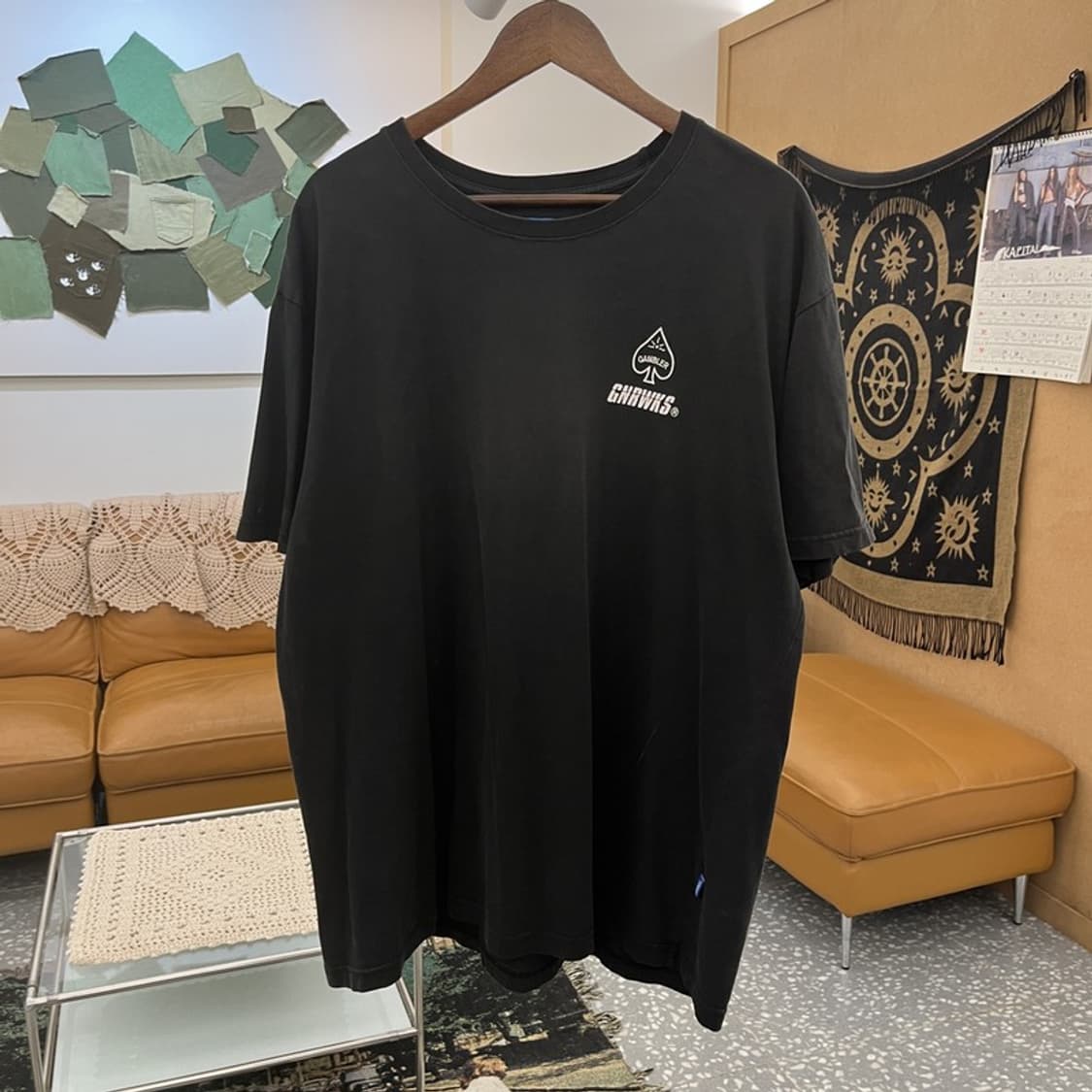 제네럴웍스 스트릿 펑크 갬블러 카드 프린팅 반팔티 4XL C12322 상품이미지2