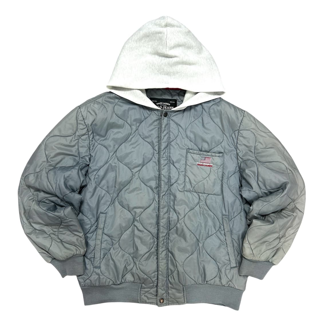 폴로 빈티지 성조기 후드 퀼팅 자켓(L) 상품이미지1