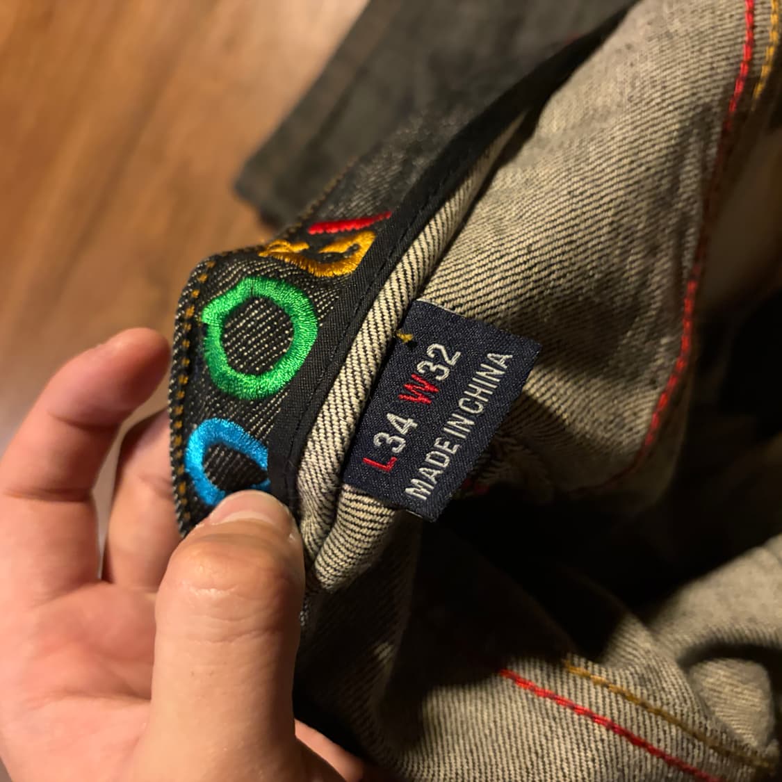 COOGI 자수 데님 와이드 스트레이트 쇼츠 상품이미지5